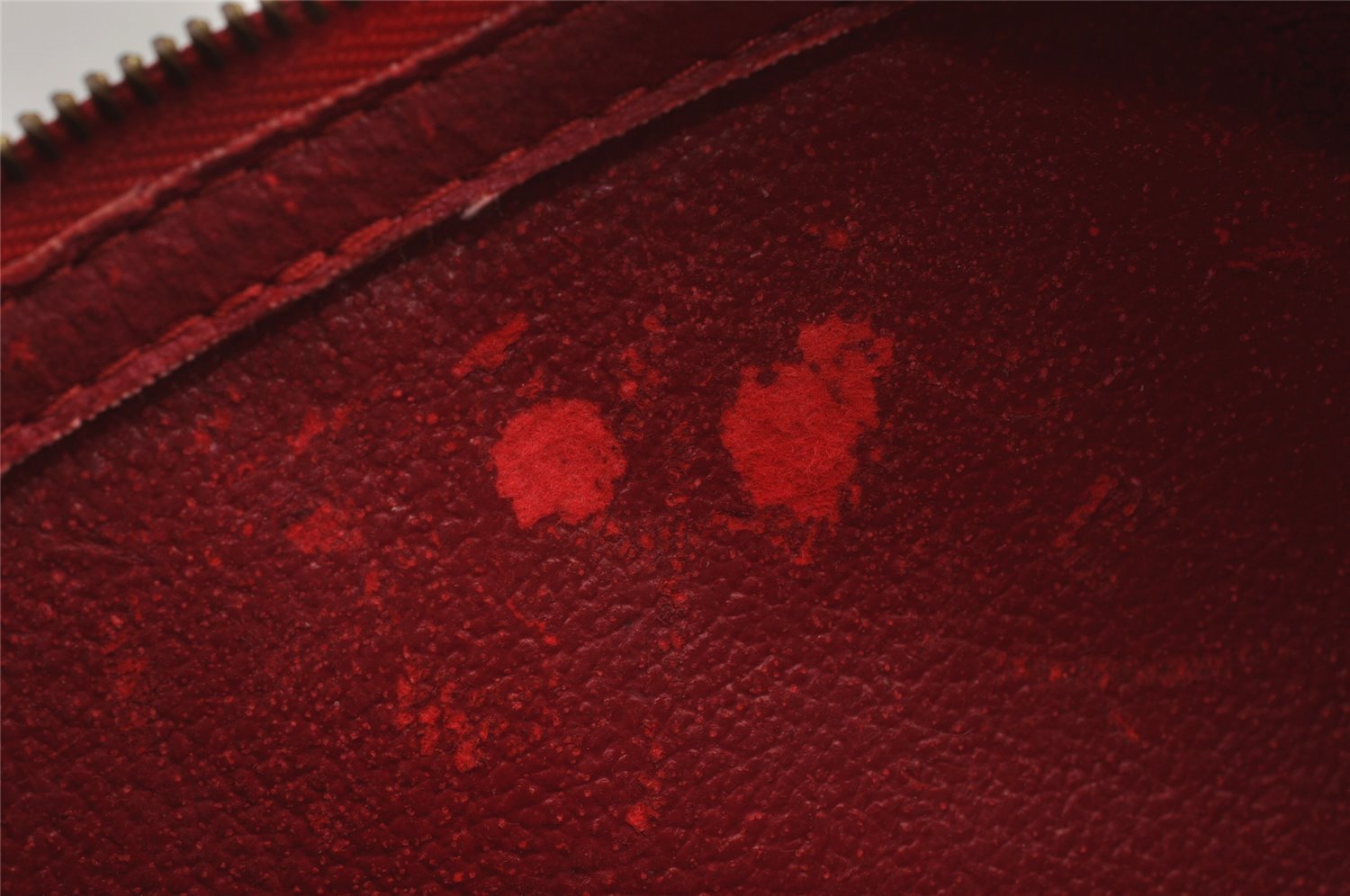 Authentic Louis Vuitton Epi Dauphine Cosmetic Pouch Red M48447 LV 0000J