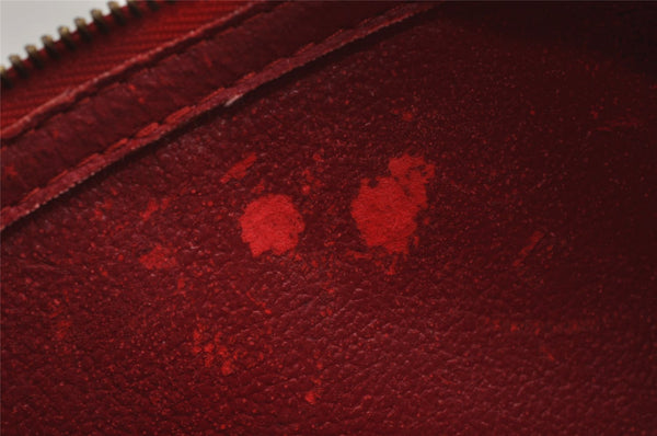 Authentic Louis Vuitton Epi Dauphine Cosmetic Pouch Red M48447 LV 0000J