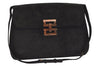 Authentic Salvatore Ferragamo Suede Leather Shoulder Hand Bag Purse Black 0000K