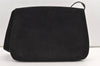 Authentic Salvatore Ferragamo Suede Leather Shoulder Hand Bag Purse Black 0000K