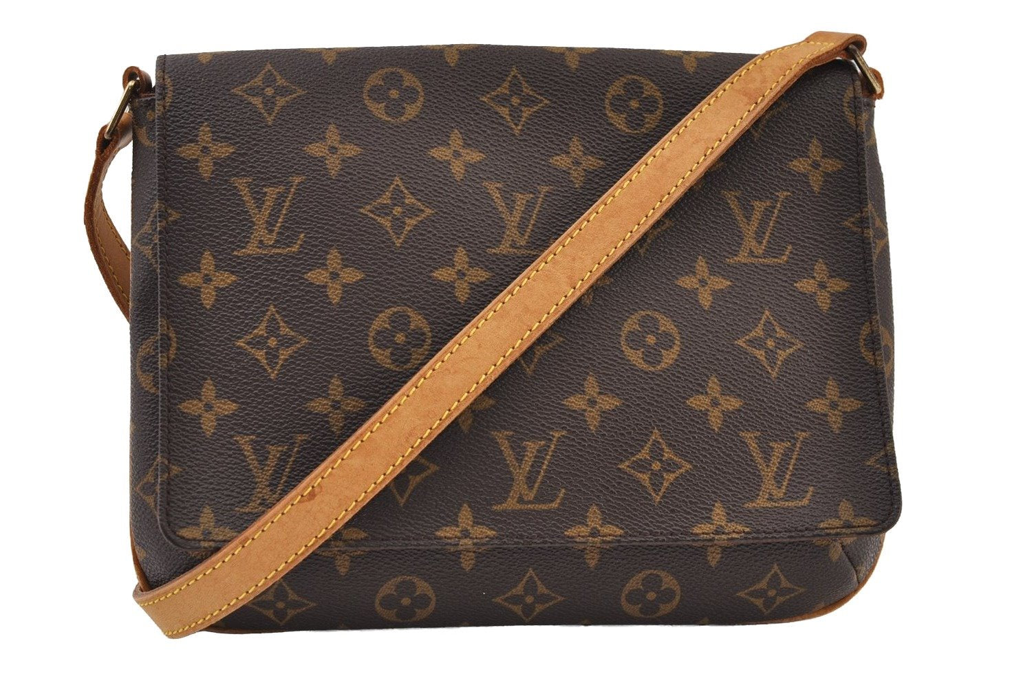 Authentic Louis Vuitton Monogram Musette Tango M51388 Shoulder Cross Bag 0002J