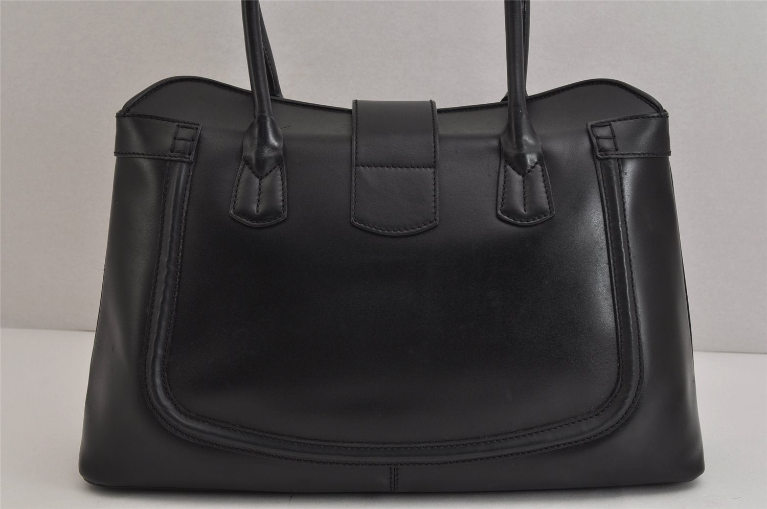 Authentic TODS Vintage Leather Shoulder Hand Bag Black 0003K