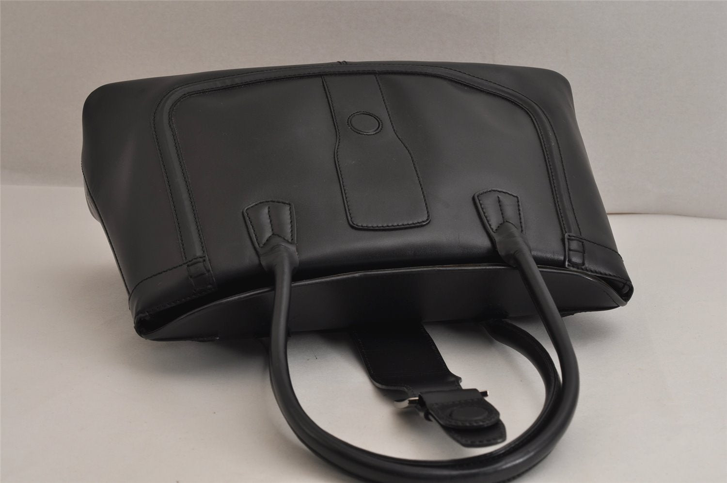 Authentic TODS Vintage Leather Shoulder Hand Bag Black 0003K