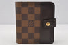 Authentic Louis Vuitton Damier Compact Zip Bifold Wallet Purse N61668 LV 0004J