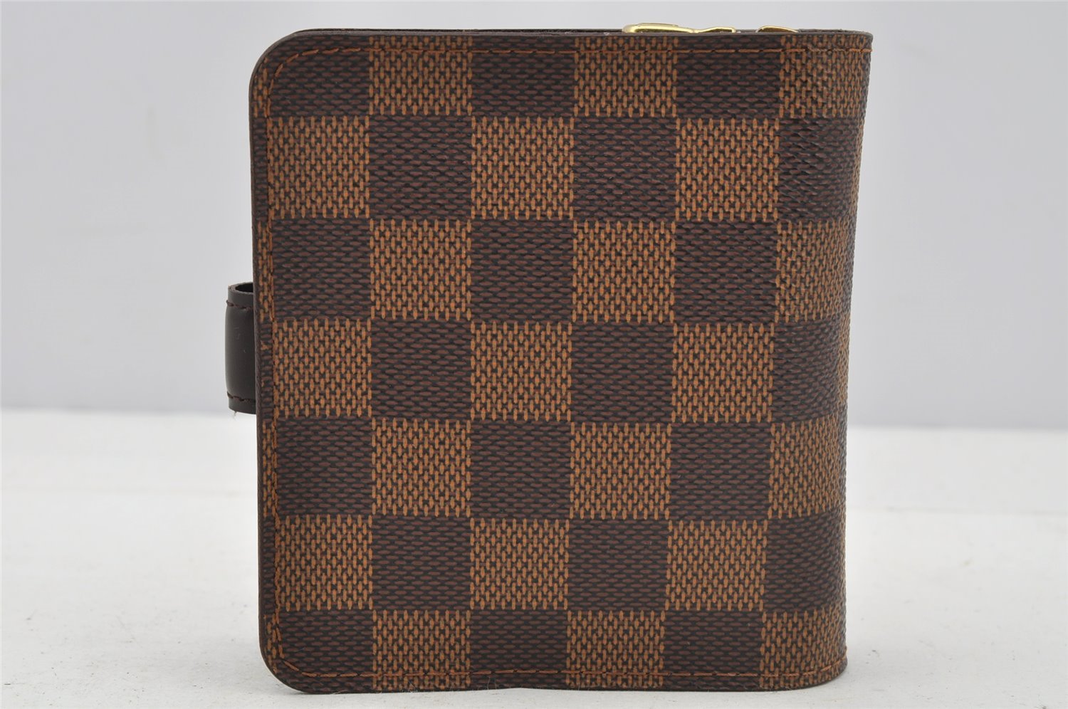 Authentic Louis Vuitton Damier Compact Zip Bifold Wallet Purse N61668 LV 0004J