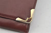 Authentic Cartier Must de Cartier Clutch Bag Purse Leather Bordeaux Red 0005J