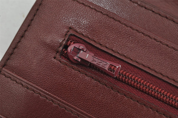 Authentic Cartier Must de Cartier Clutch Bag Purse Leather Bordeaux Red 0005J