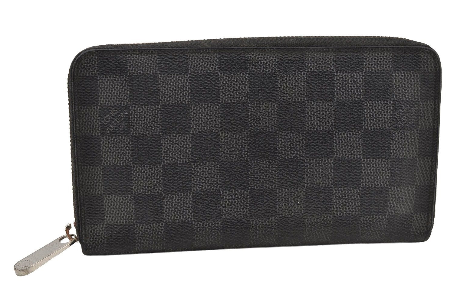 Authentic Louis Vuitton Damier Graphite Zippy Organizer Wallet N63077 LV 0006J