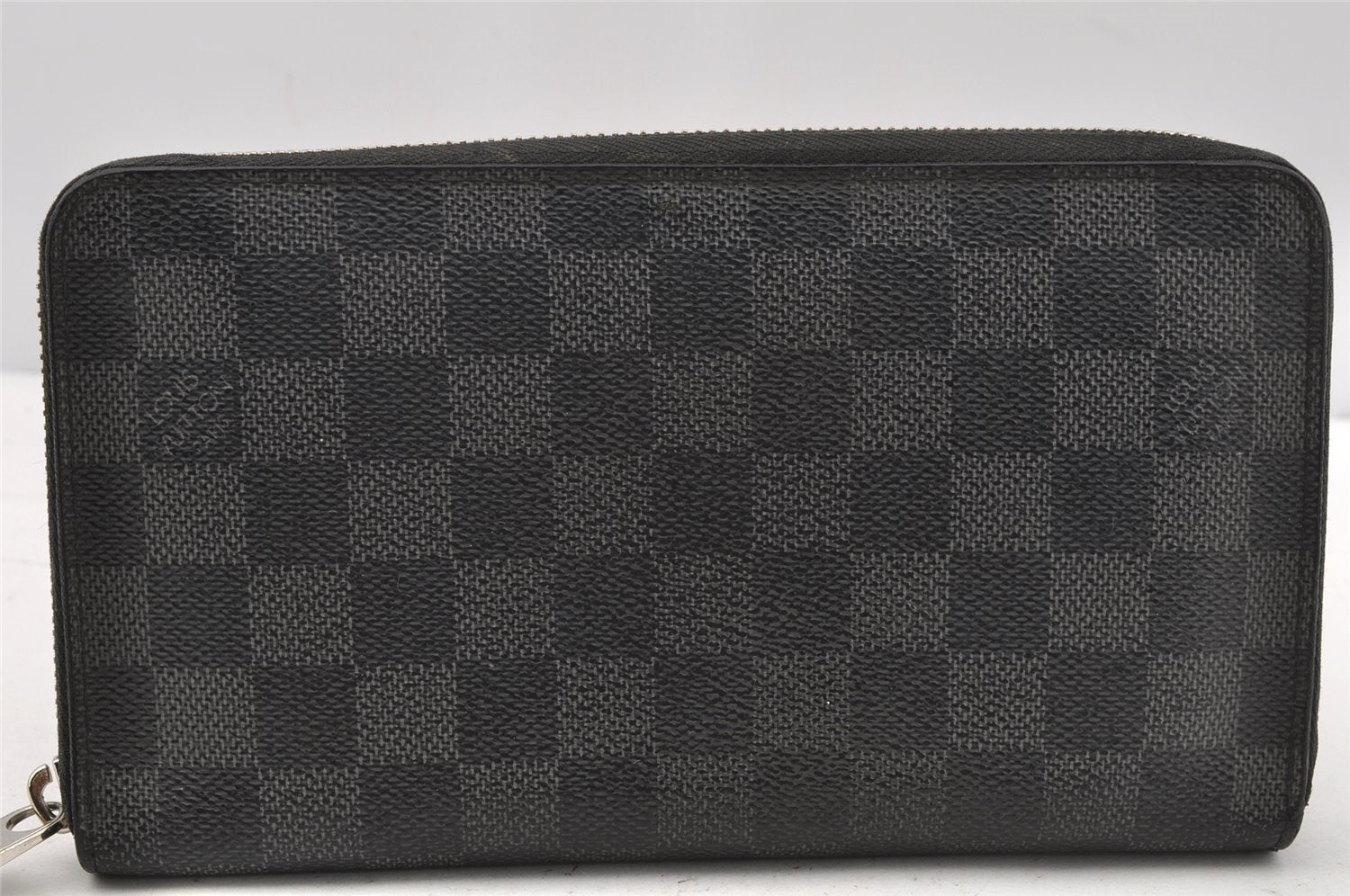 Authentic Louis Vuitton Damier Graphite Zippy Organizer Wallet N63077 LV 0006J