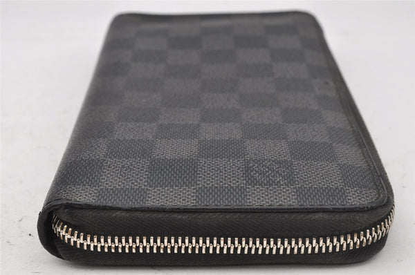 Authentic Louis Vuitton Damier Graphite Zippy Organizer Wallet N63077 LV 0006J