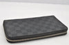 Authentic Louis Vuitton Damier Graphite Zippy Organizer Wallet N63077 LV 0006J