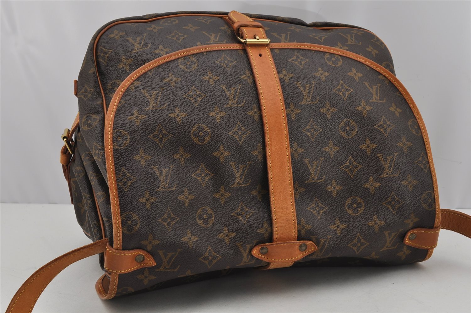 Authentic Louis Vuitton Monogram Saumur 35 Shoulder Cross Bag M42254 LV 0007K