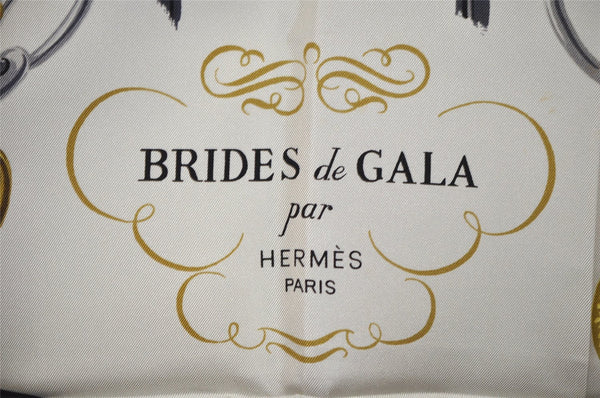 Authentic HERMES Carre 90 Scarf "BRIDES de GALA par" Silk Blue 0009J