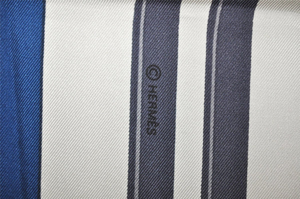 Authentic HERMES Carre 90 Scarf "BRIDES de GALA par" Silk Blue 0009J