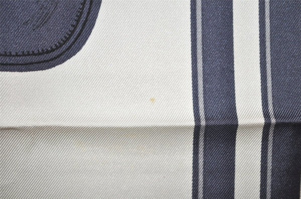 Authentic HERMES Carre 90 Scarf "BRIDES de GALA par" Silk Blue 0009J