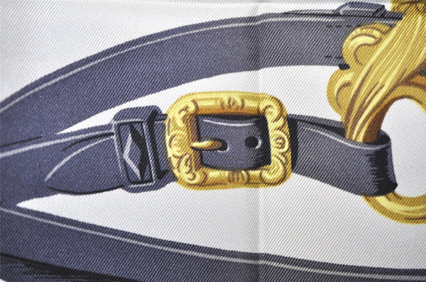 Authentic HERMES Carre 90 Scarf "BRIDES de GALA par" Silk Blue 0009J