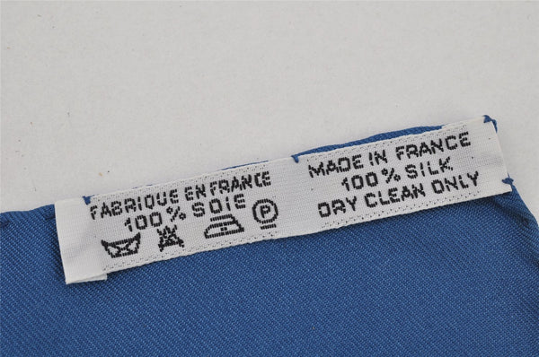 Authentic HERMES Carre 90 Scarf "BRIDES de GALA par" Silk Blue 0009J