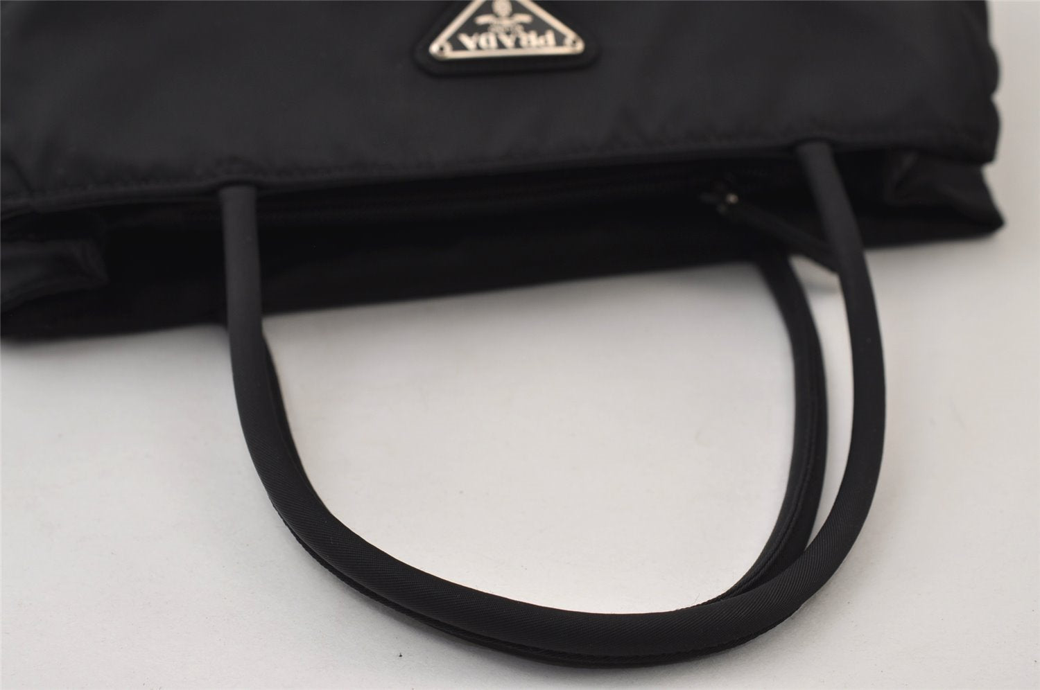 Authentic PRADA TESSUTO CITY Vintage Nylon Hand Bag B3864 Black 0010J