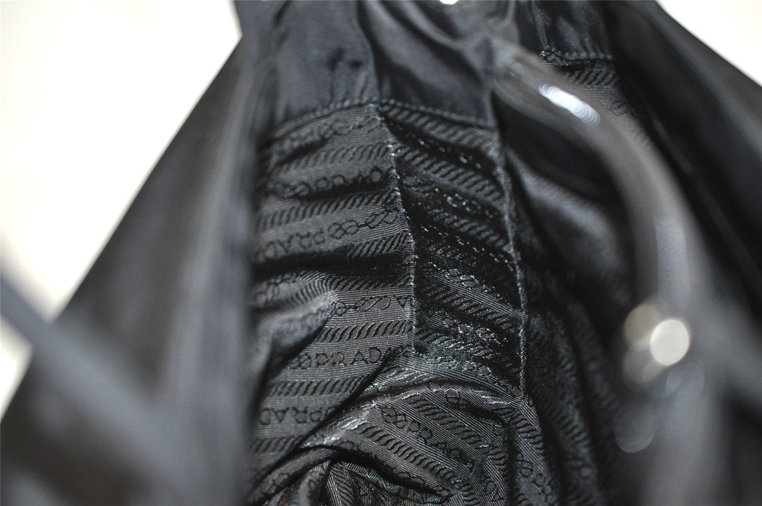 Authentic PRADA TESSUTO CITY Vintage Nylon Hand Bag B3864 Black 0010J