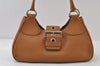 Authentic PRADA Vintage Leather Nappa Shoulder Hand Bag Brown 0011J