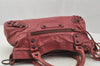 Authentic BALENCIAGA Classic The First 2Way Hand Bag Leather Wine Red 0012J