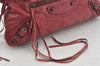 Authentic BALENCIAGA Classic The First 2Way Hand Bag Leather Wine Red 0012J