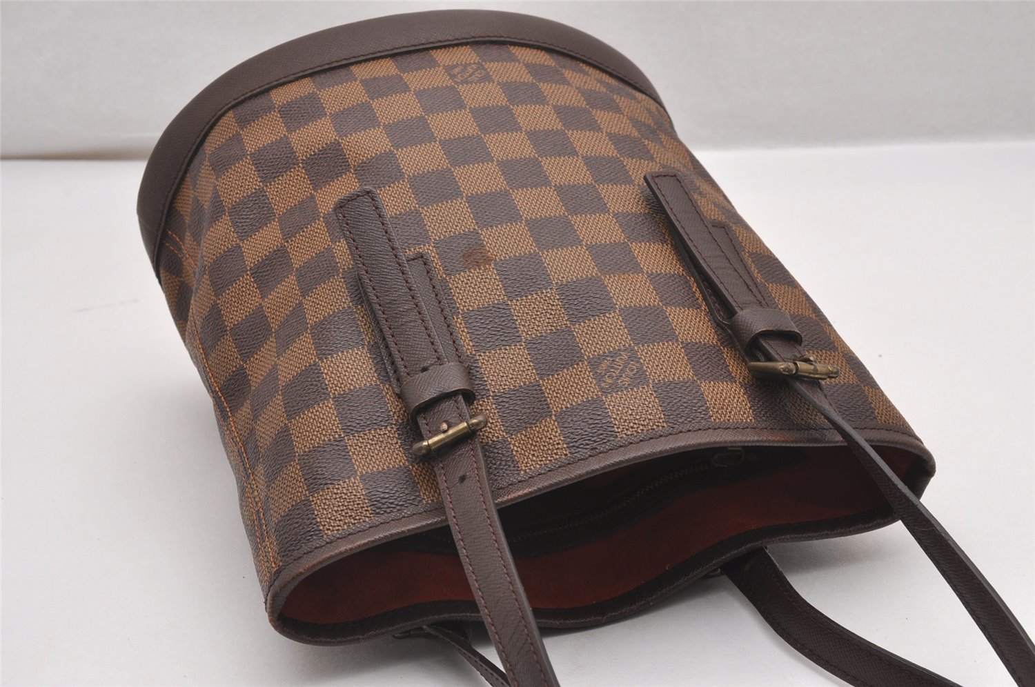 Authentic Louis Vuitton Damier Marais Bucket Shoulder Tote Bag N42240 LV 0013J