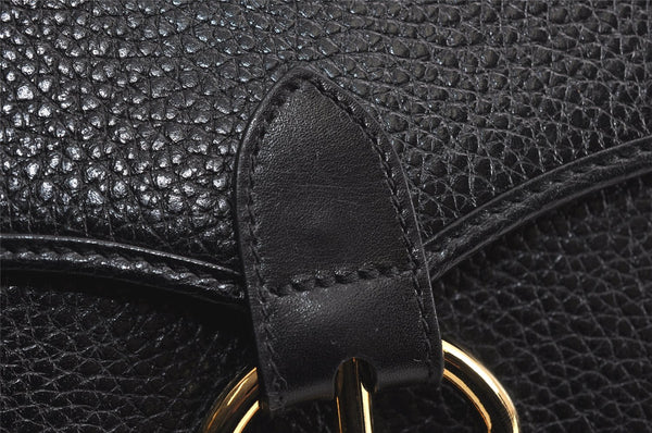 Authentic Christian Dior Shoulder Cross Body Bag Purse Leather Black 0014K