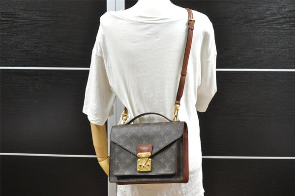 Authentic Louis Vuitton Monogram Monceau 2Way Shoulder Hand Bag M51187 LV 0015I