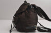 Authentic PRADA Vintage Nylon Tessuto Enamel Drawstring Backpack Brown 0015K