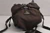 Authentic PRADA Vintage Nylon Tessuto Enamel Drawstring Backpack Brown 0015K