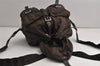 Authentic PRADA Vintage Nylon Tessuto Enamel Drawstring Backpack Brown 0015K