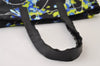 Authentic PRADA Weather Map Nylon Tessuto Leather Shoulder Tote Bag Black 0018J