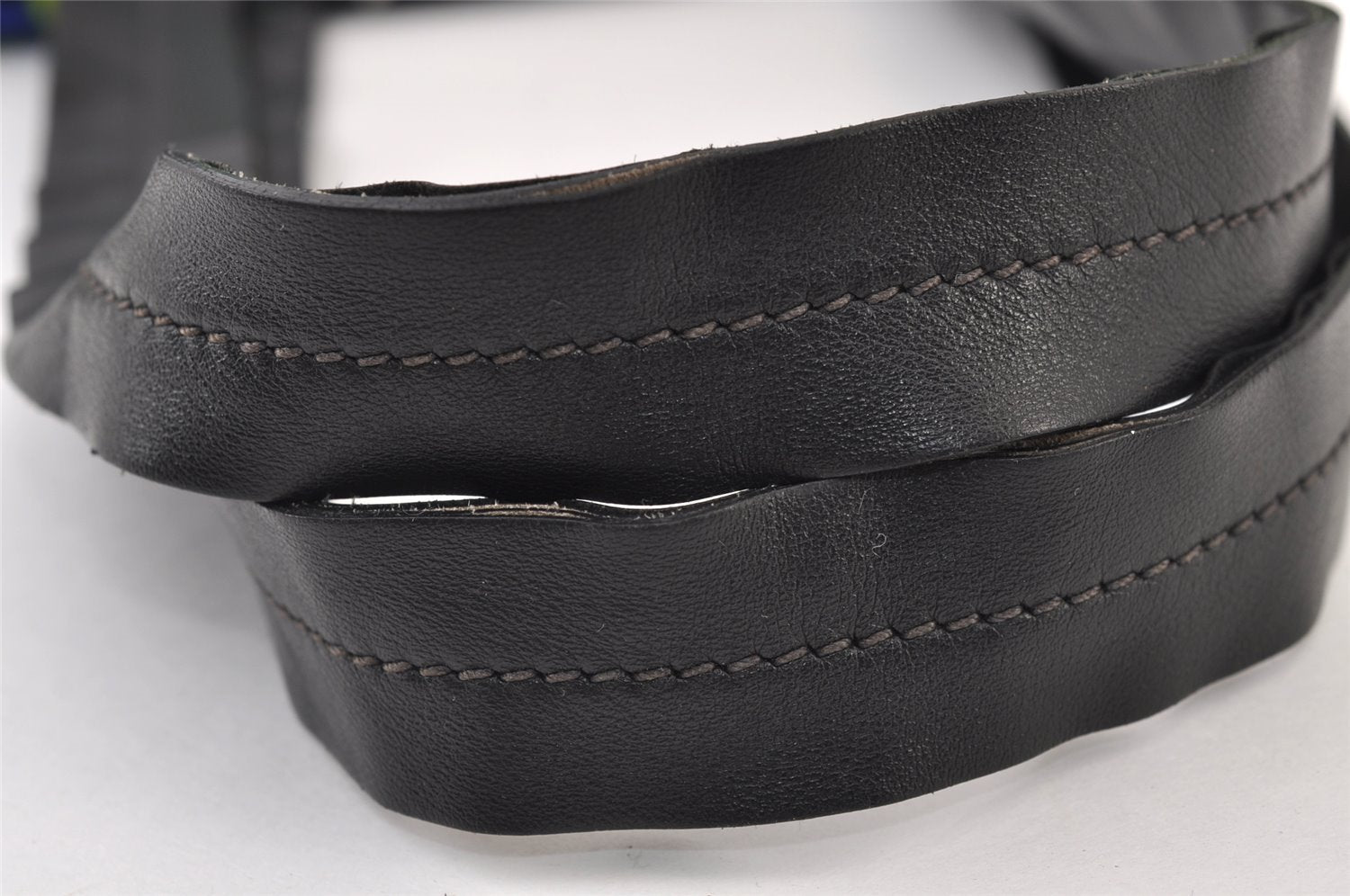 Authentic PRADA Weather Map Nylon Tessuto Leather Shoulder Tote Bag Black 0018J