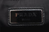 Authentic PRADA Weather Map Nylon Tessuto Leather Shoulder Tote Bag Black 0018J