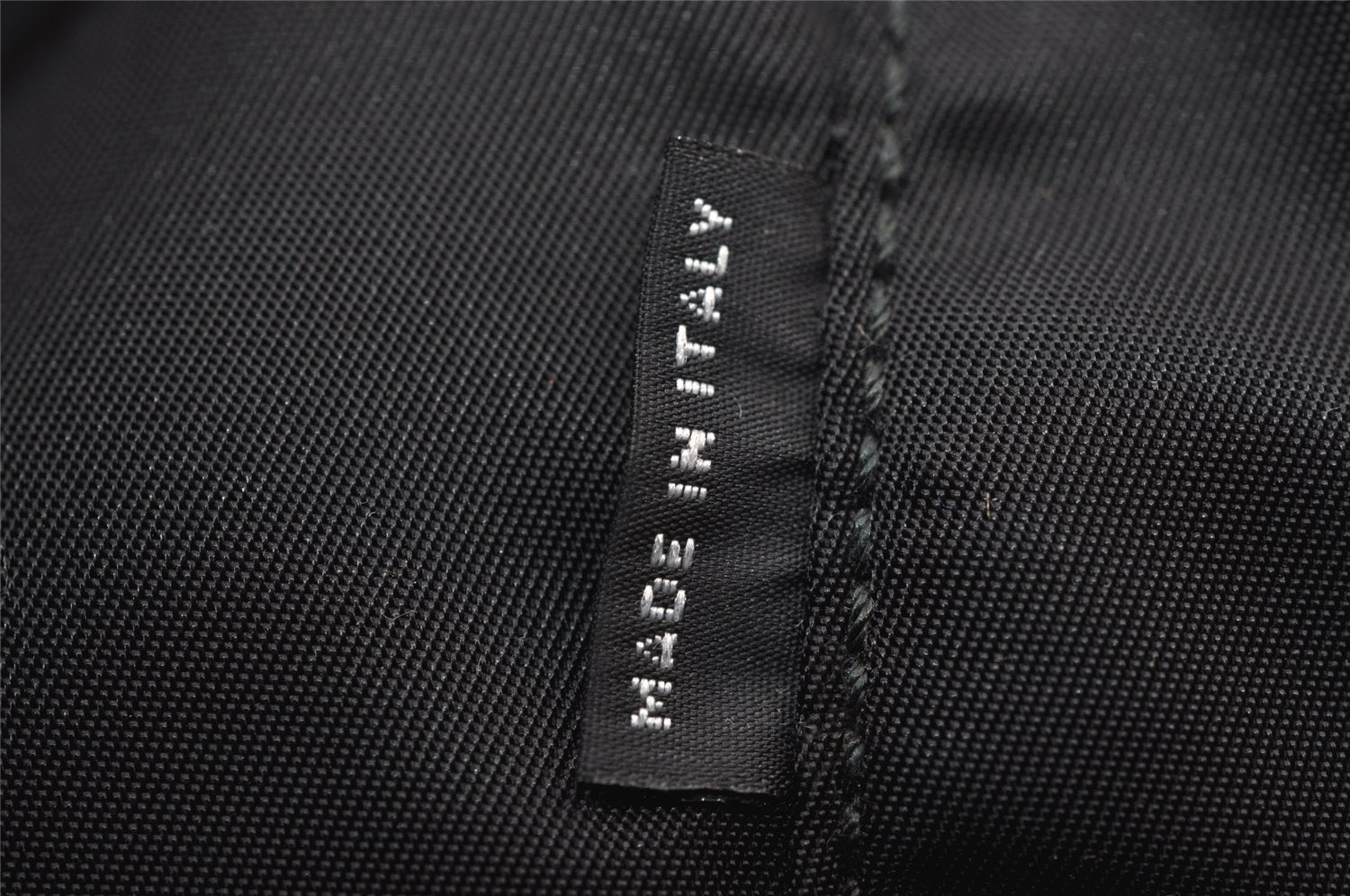 Authentic PRADA Weather Map Nylon Tessuto Leather Shoulder Tote Bag Black 0018J