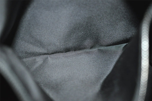 Authentic PRADA Weather Map Nylon Tessuto Leather Shoulder Tote Bag Black 0018J