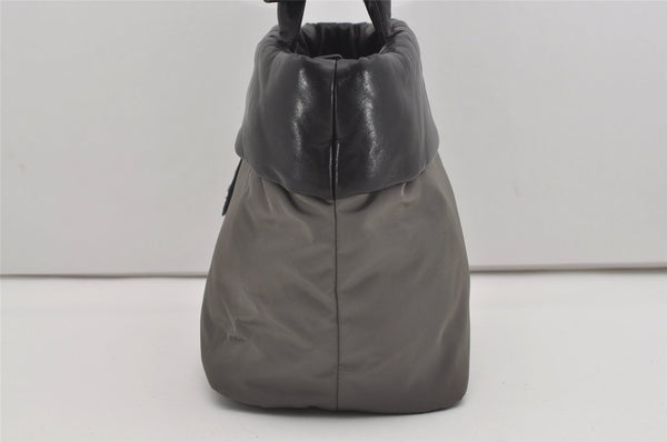 Authentic PRADA Vintage Nylon Tessuto Leather 2Way Shoulder Tote Bag Gray 0019J