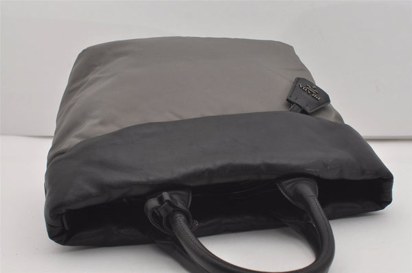 Authentic PRADA Vintage Nylon Tessuto Leather 2Way Shoulder Tote Bag Gray 0019J