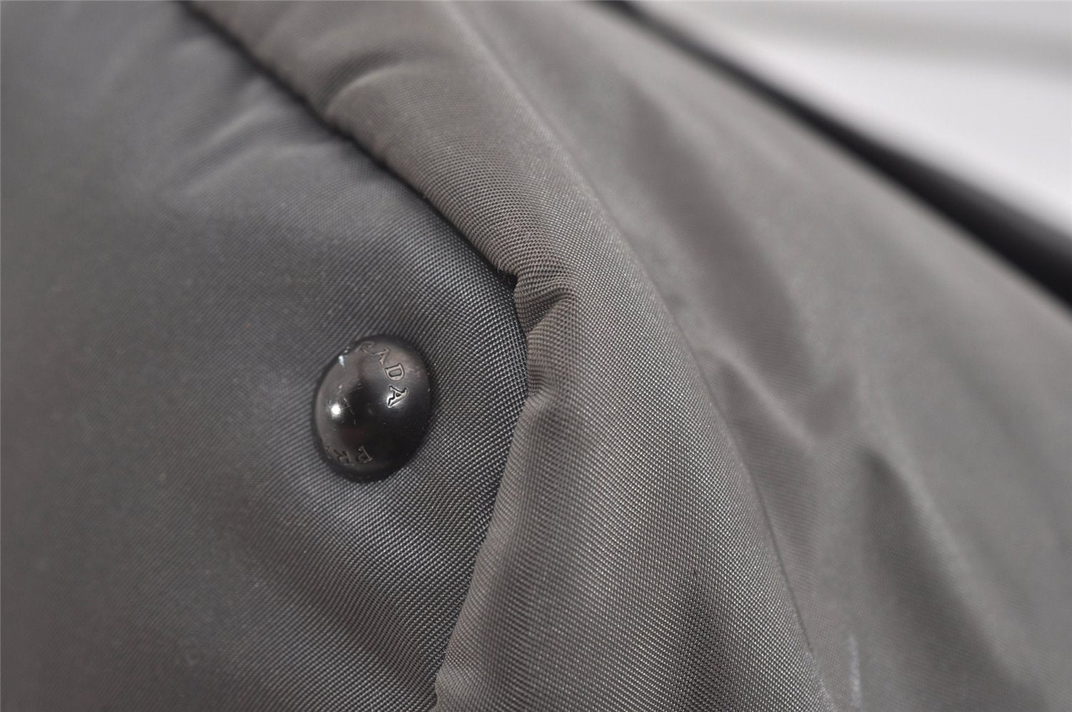 Authentic PRADA Vintage Nylon Tessuto Leather 2Way Shoulder Tote Bag Gray 0019J