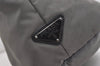 Authentic PRADA Vintage Nylon Tessuto Leather 2Way Shoulder Tote Bag Gray 0019J