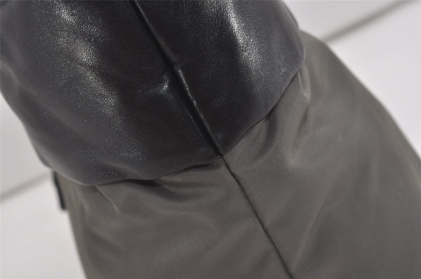 Authentic PRADA Vintage Nylon Tessuto Leather 2Way Shoulder Tote Bag Gray 0019J