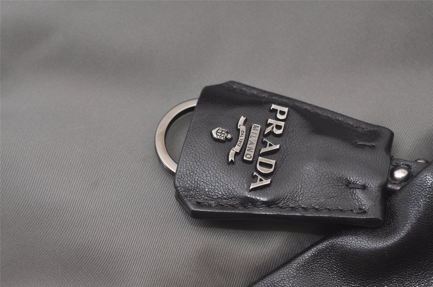 Authentic PRADA Vintage Nylon Tessuto Leather 2Way Shoulder Tote Bag Gray 0019J