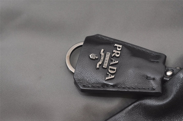 Authentic PRADA Vintage Nylon Tessuto Leather 2Way Shoulder Tote Bag Gray 0019J