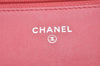 Authentic CHANEL Calf Skin Matelasse Chain Wallet Shoulder Cross Bag Pink 0020J