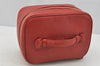 Authentic CHANEL Caviar Skin Vanity Cosmetic Hand Bag Purse Red CC 0021J
