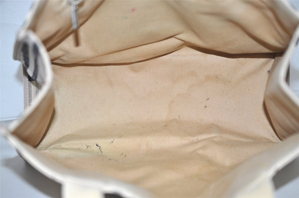 Authentic BURBERRY Vintage Nova Check Canvas Leather Tote Hand Bag Beige 0021K