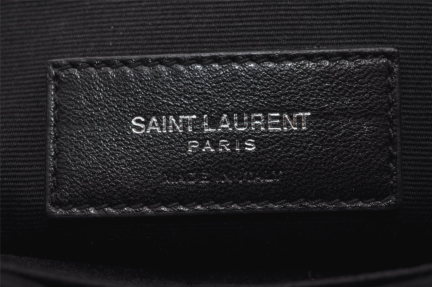 Authentic SAINT LAURENT Star Clutch Bag Pouch Leather 397295 Black YSL 0022J