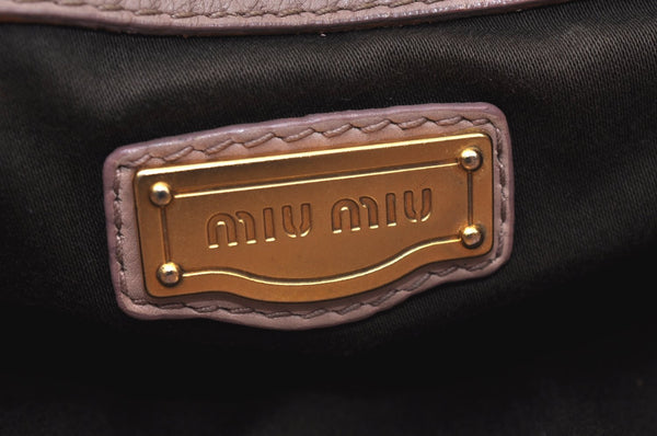 Authentic MIU MIU Vintage Leather 2Way Shoulder Hand Bag Pink 0023J