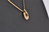 Authentic Christian Dior Gold Tone Chain Rhinestone Pendant Necklace CD 0028J